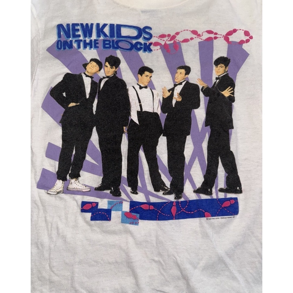 New Kids On The Block NKOTB Hefty Tag Tour Merch T-Shirt VTG 1989 Mens Medium - Picture 4 of 7